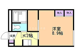 レオパレス花川 1Kの間取図画像