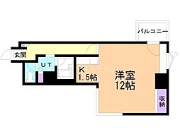 ライオンズマンション北大前第2 1Kの間取図画像