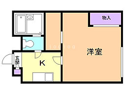 レオパレスエスポワール 1Kの間取図画像