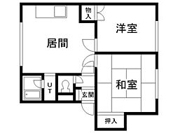 ハイツはまなす710C 2LDKの間取図画像
