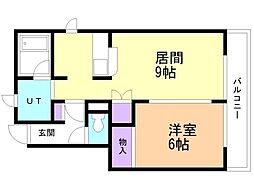 ユースNL43 1LDKの間取図画像