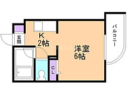 ヒューマンプラザ北大前 1Kの間取図画像