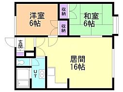 ラミアール花川 2LDKの間取図画像