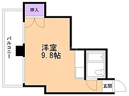 コーポ幌北 ワンルームの間取図画像