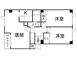 ダンディライオンスクエア 2LDKの間取図画像