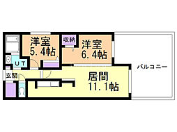 N-スタイル.ステラ 2LDKの間取図画像