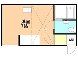 プレジデント23 ワンルームの間取図画像