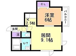 クリエート麻生 1LDKの間取図画像