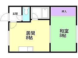 ハイツ静 1LDKの間取図画像