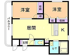ファイン6・8 2LDKの間取図画像