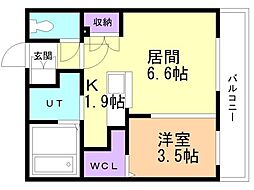 札幌市北区北二十八条西4丁目マンション 1LDKの間取図画像