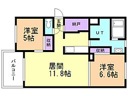 emi-asu 2LDKの間取図画像
