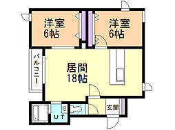 ウィン・ブルー6 2LDKの間取図画像