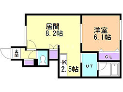 ソレアード新琴似 2LDKの間取図画像