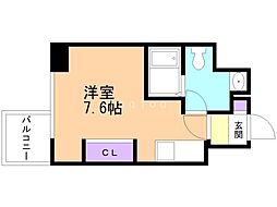 プライマル札幌北18条 ワンルームの間取図画像