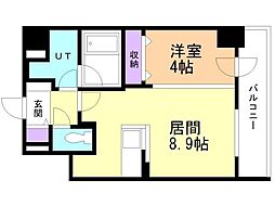 バロンドール 1LDKの間取図画像