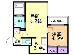 GRACIASN14 1LDKの間取図画像