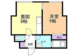 ラフィーネN18 1LDKの間取図画像