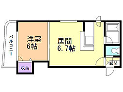 ノースコート北30条 1DKの間取図画像