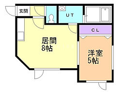 アークコート北27条 1LDKの間取図画像