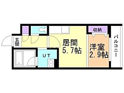 S-RESIDENCE北大前ascent 1DKの間取図画像