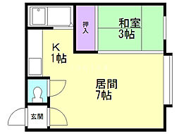 キャッスルK 1LDKの間取図画像