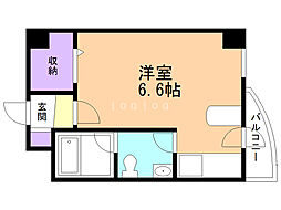 ティアラN17 ワンルームの間取図画像