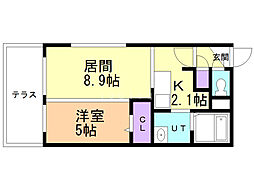 ディオクラシスn19 1LDKの間取図画像
