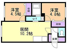 Fresca 2LDKの間取図画像