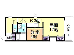 ブラスハート麻生 1LDKの間取図画像