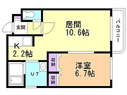 フレアノール18 1LDKの間取図画像