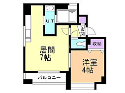 クラッセ北大通り2 1DKの間取図画像