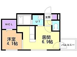 GriGG 1DKの間取図画像