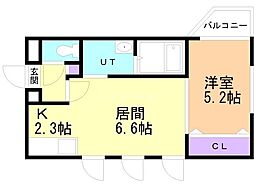 ジェミニ麻生b 1LDKの間取図画像