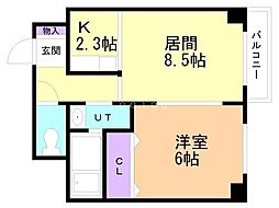 N35フジイMS 1LDKの間取図画像