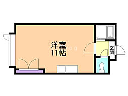 南麻生1 ワンルームの間取図画像