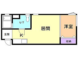 S-スタジオ 1DKの間取図画像