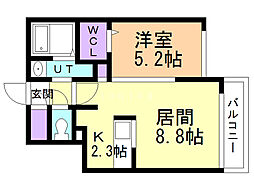 REGINAN22 1LDKの間取図画像
