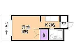 ライフハイツ 1Kの間取図画像