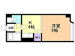 メゾン19 1Kの間取図画像