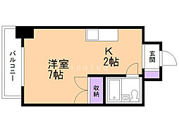 スタジオシティ 1Kの間取図画像