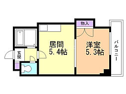 プレサント北35条 1DKの間取図画像