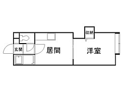 札幌いずみハイツ 1DKの間取図画像