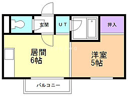 ローヤルハイツN222 1DKの間取図画像