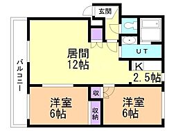 ルミエール29 2LDKの間取図画像