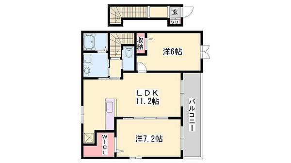 パインヌーボー ｜兵庫県加東市社(賃貸アパート2LDK・2階・59.13㎡)の写真 その2