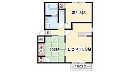 パセオ広畑1番館 2LDKの間取図画像