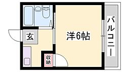 ハイツ中村 1Kの間取図画像