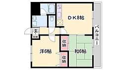 シモノダマンションイッセイ 2LDKの間取図画像