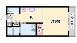 高齢者市民住宅カリヨン三蔵田 1Kの間取図画像